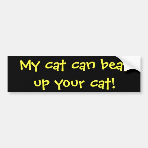 My cat can beat up your cat! bumper sticker