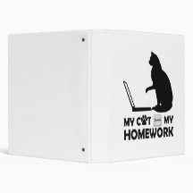 My cat deleted my homework 3 ring binders