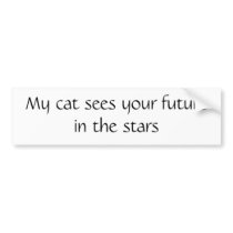My cat sees your future in the stars bumper sticker