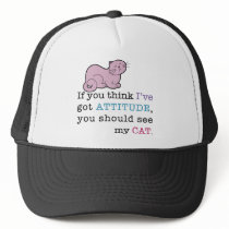 My Cat's Attitude Funny Cat Hats