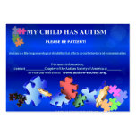 MY CHILD HAS AUTISMBusiness Card