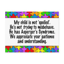My Child Is Not Spoiled Postcard