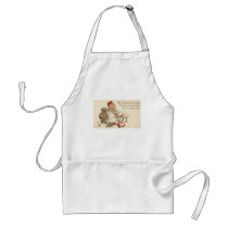 MY Christmas Greeting Child with Teddy Bear Aprons