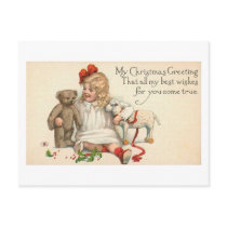 MY Christmas Greeting Child with Teddy Bear