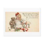 MY Christmas Greeting Child with Teddy Bear postcards