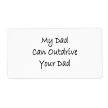 My Dad Can Outdrive Your Dad Personalised Shipping Labels