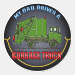 My Dad Drives A Garbage Truck Green Kids Sticker
