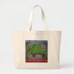 My Dad Drives A Garbage Truck Green Tote Bag