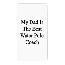 My Dad Is The Best Water Polo Coach Shipping Label