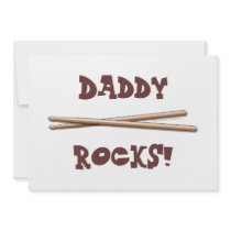 My Dad Rocks Drumsticks for Drummer Father Personalized Invite