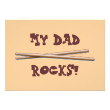 My Dad Rocks Drumsticks for Drummer Father Custom Invite