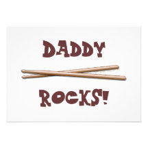 My Dad Rocks Drumsticks for Drummer Father Personalized Invite