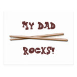 My Dad Rocks Drumsticks for Drummer Father Postcards