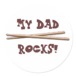 My Dad Rocks Drumsticks for Drummer Father Sticker