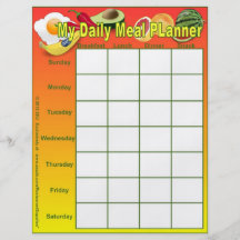 My Daily Meal Planner Page Inserts Custom Flyer