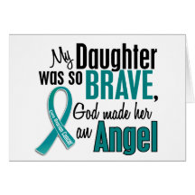 My Daughter Is An Angel 1 Ovarian Cancer Greeting Cards
