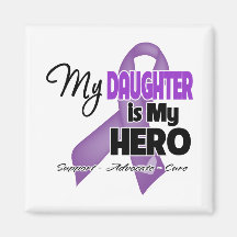 My Daughter is My Hero - Purple Ribbon Refrigerator Magnet