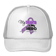 My Daughter is My Hero - Purple Ribbon Mesh Hats