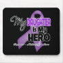 My Daughter is My Hero - Purple Ribbon Mousepad
