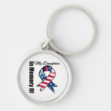 My Daughter Memorial Patriotic Ribbon Key Chains