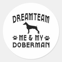 My Doberman Dog Round Stickers