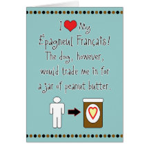My Épagneul Français Loves Peanut Butter Card