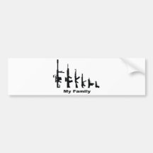 My Family (I Love Guns) Bumper Stickers