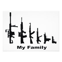 My Family (I Love Guns) Personalized Invite