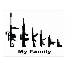 My Family (I Love Guns) Postcard