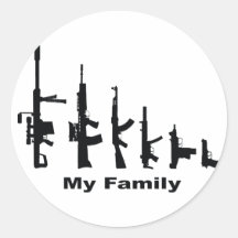 My Family (I Love Guns) Round Sticker