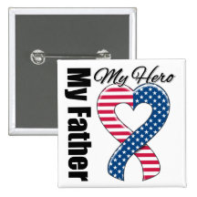 My Father My Hero Patriotic USA Ribbon Pins