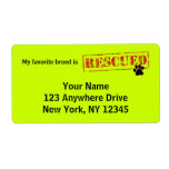 My Favourite Breed Is Rescued Custom Shipping Label