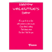 My fiance Valentines day greetings Cards