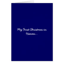 My First Christmas in Heaven Blue Greeting Card