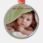 My First Christmas Metal Photo Ornament
