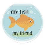 My Fish Friend Round Stickers