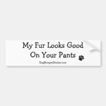 My Fur Looks Good On Your Pants Bumper Sticker