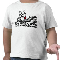 My geek dog does my homework