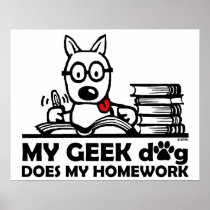 My geek dog does my homework