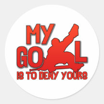 My Goal, Hockey Goalie Round Stickers