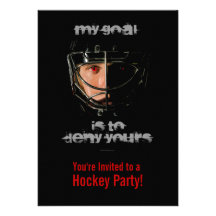 My Goal hockey party Invitation