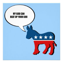 My god can beat up your god personalized announcement