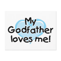My Godfather loves me (blue) Postcard