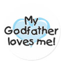 My Godfather loves me (blue) stickers