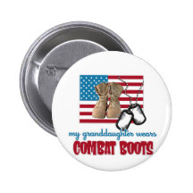 My Granddaughter wears combat boots Pinback Button