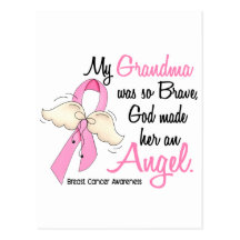 My Grandma Is An Angel 2 Breast Cancer Postcard