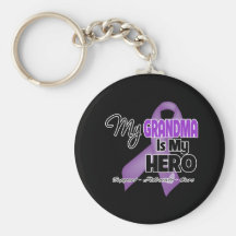 My Grandma is My Hero - Purple Ribbon Keychains