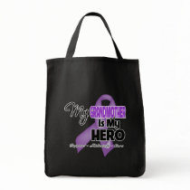 My Grandmother is My Hero - Purple Ribbon Canvas Bags