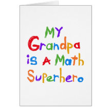 My Grandpa Math Superhero T-shirts and Gifts Card