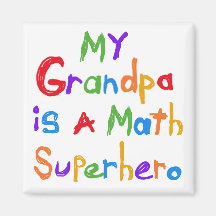 My Grandpa Math Superhero T-shirts and Gifts Magnets